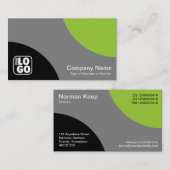 Carte De Visite Courbes alternatives - gris noir et vert martien (Devant / Derrière)