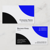 Carte De Visite Courbes alternatives - noir et bleu (Devant / Derrière)