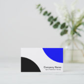 Carte De Visite Courbes alternatives - noir et bleu (Debout devant)