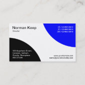Carte De Visite Courbes alternatives - noir et bleu (Dos)