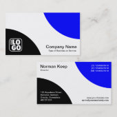 Carte De Visite Courbes alternatives - noir et bleu (Devant / Derrière)