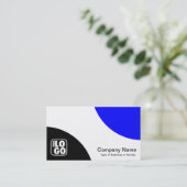 Carte De Visite Courbes alternatives - noir et bleu (Debout devant)