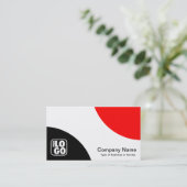 Carte De Visite Courbes alternatives - Noir et Rouge (Debout devant)