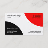 Carte De Visite Courbes alternatives - Noir et Rouge (Dos)