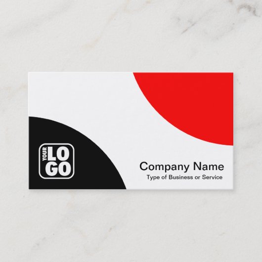 Carte De Visite Courbes alternatives - Noir et Rouge (Devant)