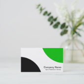 Carte De Visite Courbes alternatives - noir et vert de milieu (Debout devant)