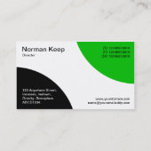 Carte De Visite Courbes alternatives - noir et vert de milieu (Dos)