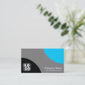 Carte De Visite Courbes alternatives - Noir, Gris et Ciel Bleu (Debout devant)