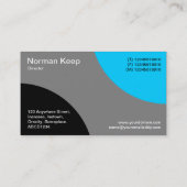 Carte De Visite Courbes alternatives - Noir, Gris et Ciel Bleu (Dos)