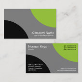 Carte De Visite Courbes alternatives - Noir, Gris et Martien Vert (Devant / Derrière)