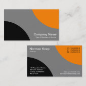 Carte De Visite Courbes alternatives - Noir, gris et orange (Devant / Derrière)