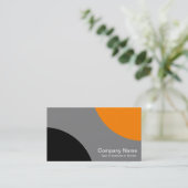 Carte De Visite Courbes alternatives - Noir, gris et orange (Debout devant)