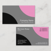 Carte De Visite Courbes alternatives - Noir, Gris et Rose (Devant / Derrière)