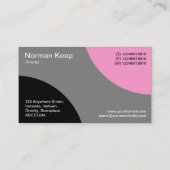 Carte De Visite Courbes alternatives - Noir, Gris et Rose (Dos)