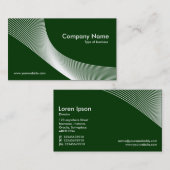 Carte De Visite Courbes - Blanc sur Vert foncé 003300 (Devant / Derrière)