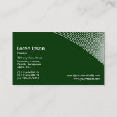 Carte De Visite Courbes - Blanc sur Vert foncé 003300 (Dos)