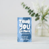 Carte De Visite Courbes bleues en gras Ordre Merci social QR Code (Debout devant)