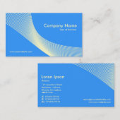 Carte De Visite Courbes - Crème sur Blue 3399FF (Devant / Derrière)