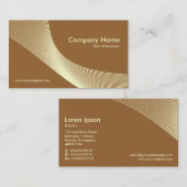 Carte De Visite Courbes - Crème sur Brown 996633 (Devant / Derrière)