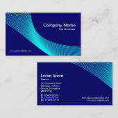 Carte De Visite Courbes - Cyan sur bleu foncé 000066 (Devant / Derrière)