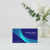 Carte De Visite Courbes - Cyan sur bleu foncé 000066 (Debout devant)