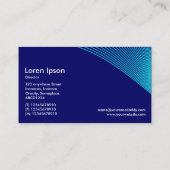 Carte De Visite Courbes - Cyan sur bleu foncé 000066 (Dos)