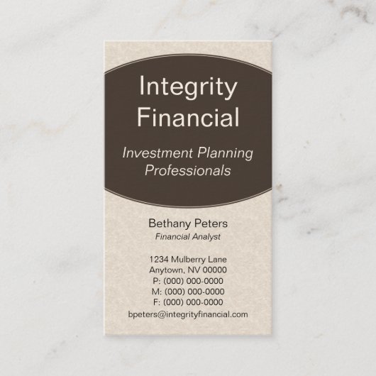 Carte de visite Courbes exécutives, Espresso (Devant)