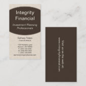 Carte de visite Courbes exécutives, Espresso (Devant / Derrière)