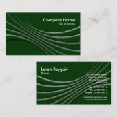 Carte De Visite Courbes foncées 3d - Vert foncé (Devant / Derrière)