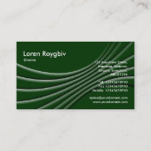 Carte De Visite Courbes foncées 3d - Vert foncé (Dos)