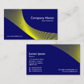 Carte De Visite Courbes - Jaune sur bleu foncé 000066 (Devant / Derrière)