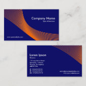 Carte De Visite Courbes - Orange sur bleu foncé 000066 (Devant / Derrière)