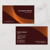 Carte De Visite Courbes - orange sur le brun foncé 330000 (Devant / Derrière)