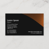 Carte De Visite Courbes - orange sur le noir (Dos)