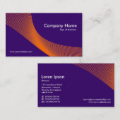 Carte De Visite Courbes - orange sur violet profond 330066 (Devant / Derrière)