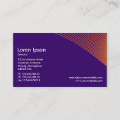 Carte De Visite Courbes - orange sur violet profond 330066 (Dos)