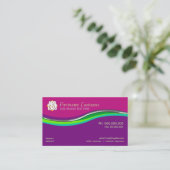 Carte de visite Courbes Rose Violet Vert (Debout devant)