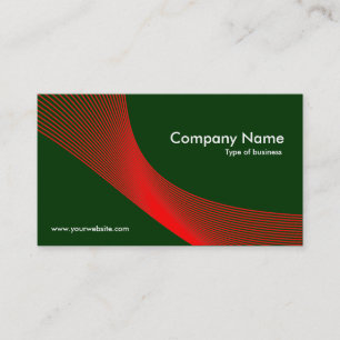 Carte De Visite Courbes - Rouge sur vert foncé 003300