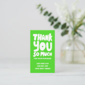 Carte De Visite Courbes simples Commande Merci Lime Code QR social (Debout devant)