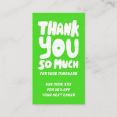 Carte De Visite Courbes simples Commande Merci Lime Code QR social (Devant)