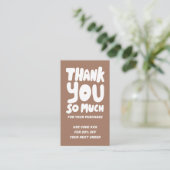 Carte De Visite Courbes simples Ordre Merci social QR Code Mocha (Debout devant)