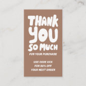 Carte De Visite Courbes simples Ordre Merci social QR Code Mocha (Devant)