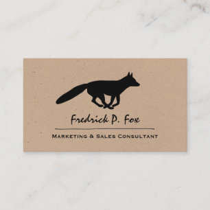 Carte De Visite Courir Fox Silhouette   Animal sauvage