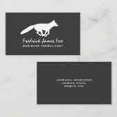 Carte De Visite Courir la silhouette de Fox blanc | Animal sauvage (Devant / Derrière)