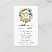 Carte De Visite Couronne de fleurs de pentacle de nature Boho (Dos)