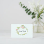 Carte De Visite Couronne de fleurs élégante (Debout devant)
