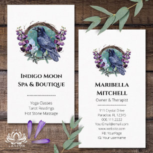 Carte De Visite Couronne de fleurs violettes Celestial Raven Cryst