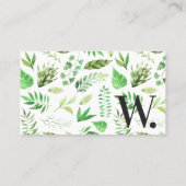 Carte de visite Couronne de verdure à monogramme (Dos)