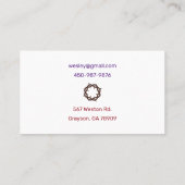 Carte De Visite Couronne d'épines (Dos)