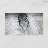 Carte De Visite Couronne d'épines Coeur et Bible (Dos)